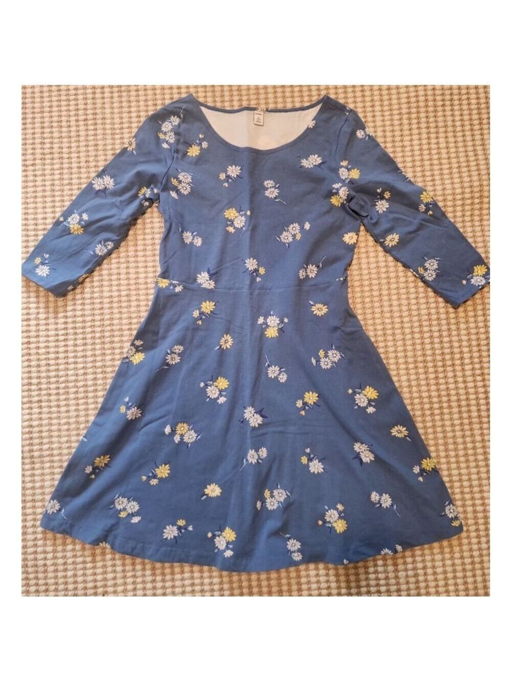 Women's Old Navy Blue Floral Feminine Long Sleeve Dress MP